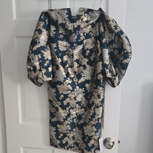 ASOS Black and Gold Floral Dress
